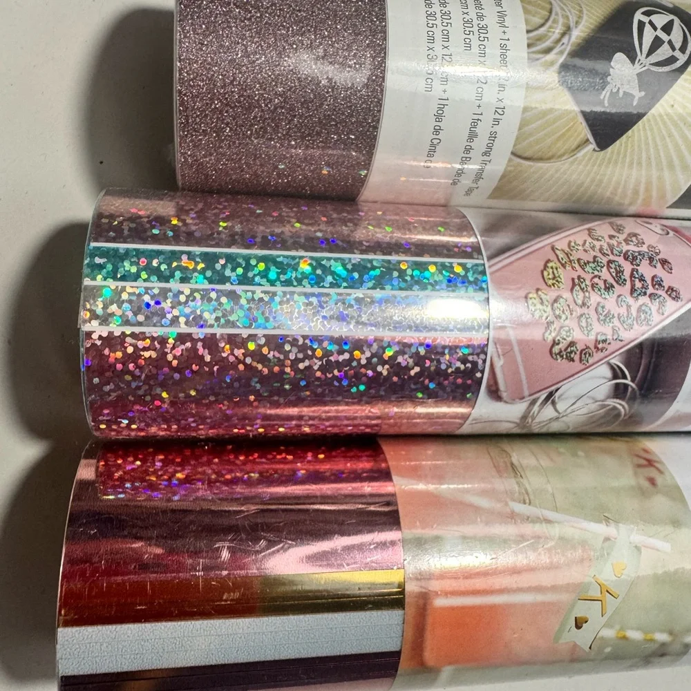 Cricut Glitter and Holographic Vinyl Set - Green, Silver, Multicolor